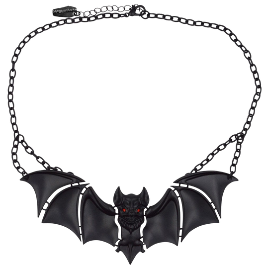 Creature Of The Night Bat Black Necklace