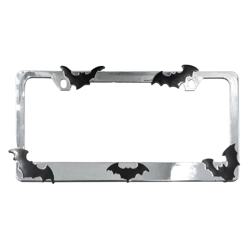 BAT LICENSE PLATE FRAME CHROME