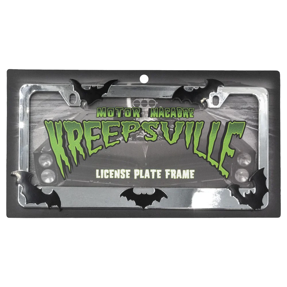 BAT LICENSE PLATE FRAME CHROME