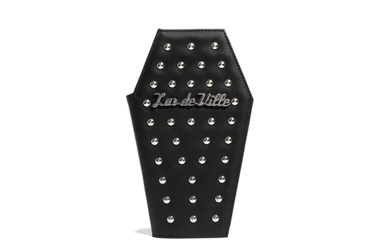 BLACK STUDDED COFFIN WALLET