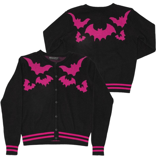 Bat Flock Pink Cardigan