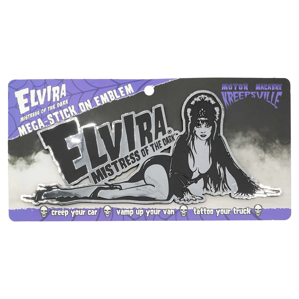 Elvira Laid Down Mega Chrome Stick On Emblem