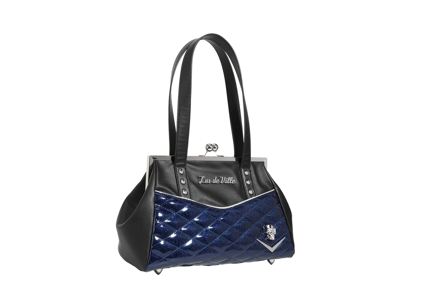 BLACK & ROYAL BLUE SPARKLE FEMME FATALE KISS LOCK