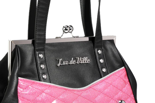 Black & Winkle Pink Sparkle Femme Fatale Kiss Lock