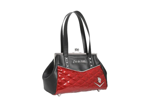 BLACK & RED RUM SPARKLE FEMME FATALE KISS LOCK