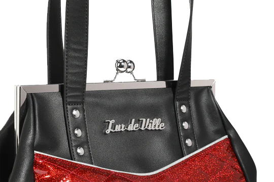 BLACK & RED RUM SPARKLE FEMME FATALE KISS LOCK