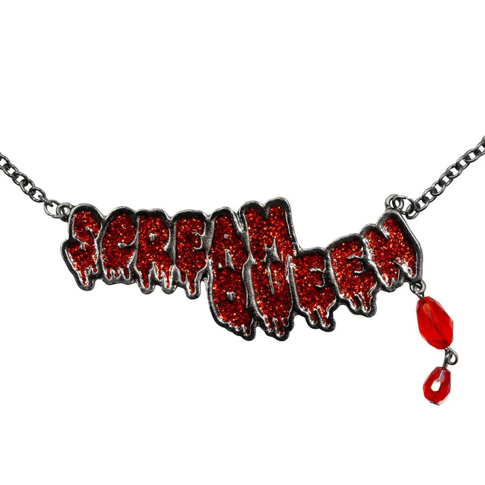 SCREAM QUEEN TEXT NECKLACE