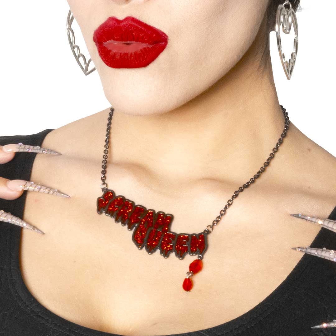 SCREAM QUEEN TEXT NECKLACE