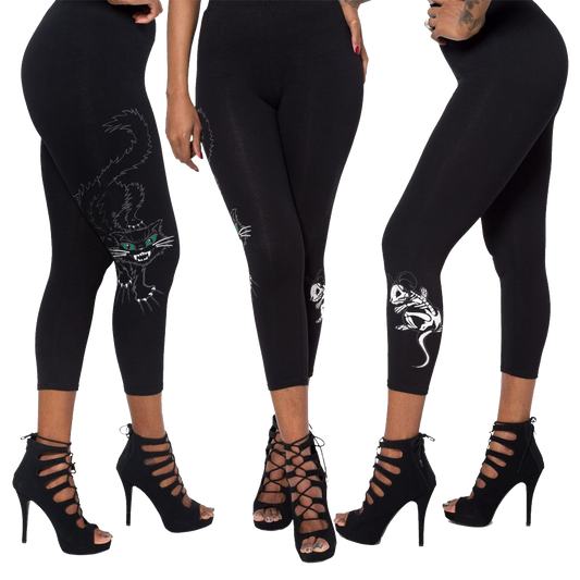 BLACK CAT N MOUSE CAPRI LEGGINGS