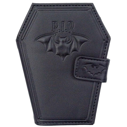 RIP Bat Embossed Coffin Wallet