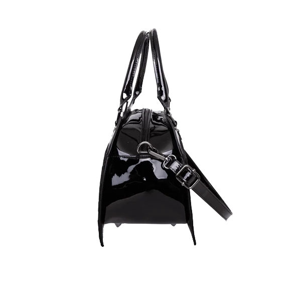 Damask Bat Handbag In Black