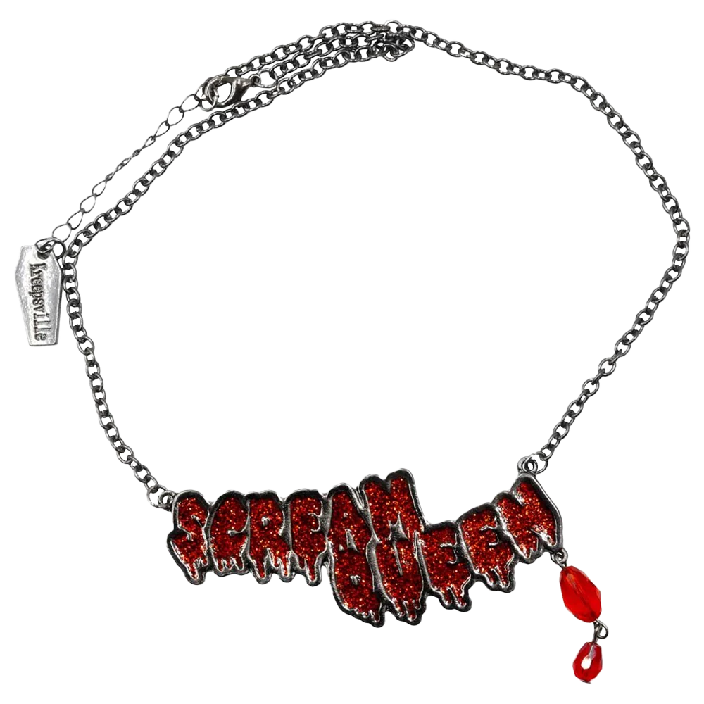 SCREAM QUEEN TEXT NECKLACE