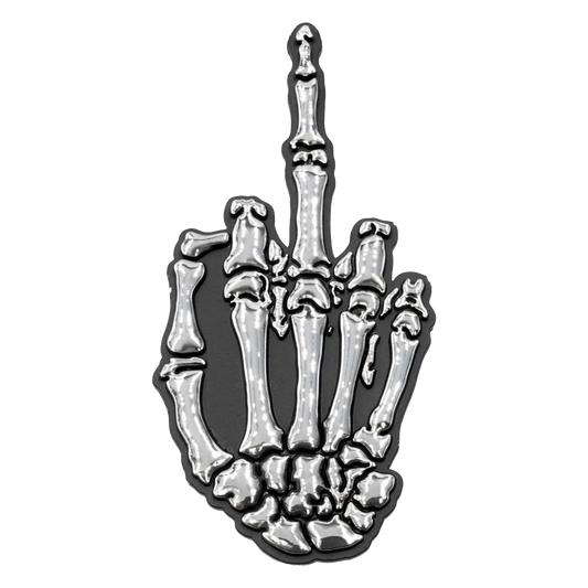 Skeleton Middle Finger Stick On Emblem