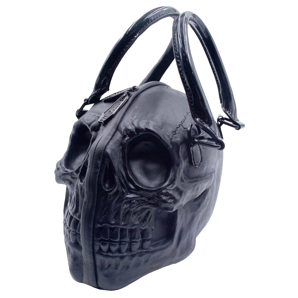 SKULL HANDBAG PURSE BLACK