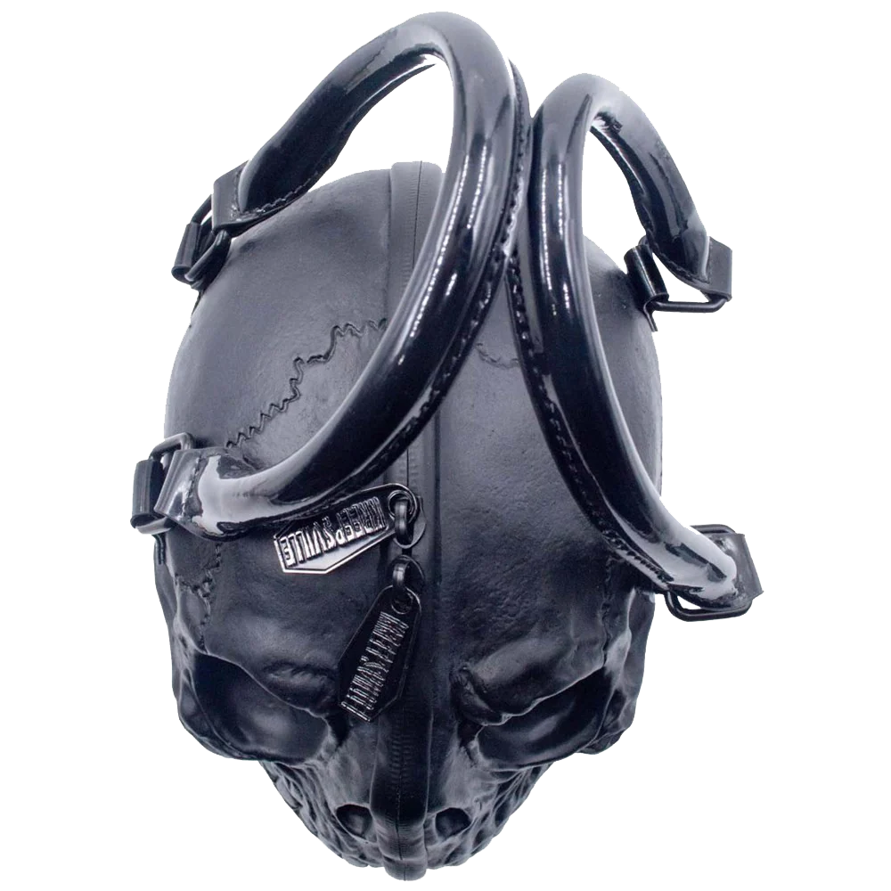 SKULL HANDBAG PURSE BLACK