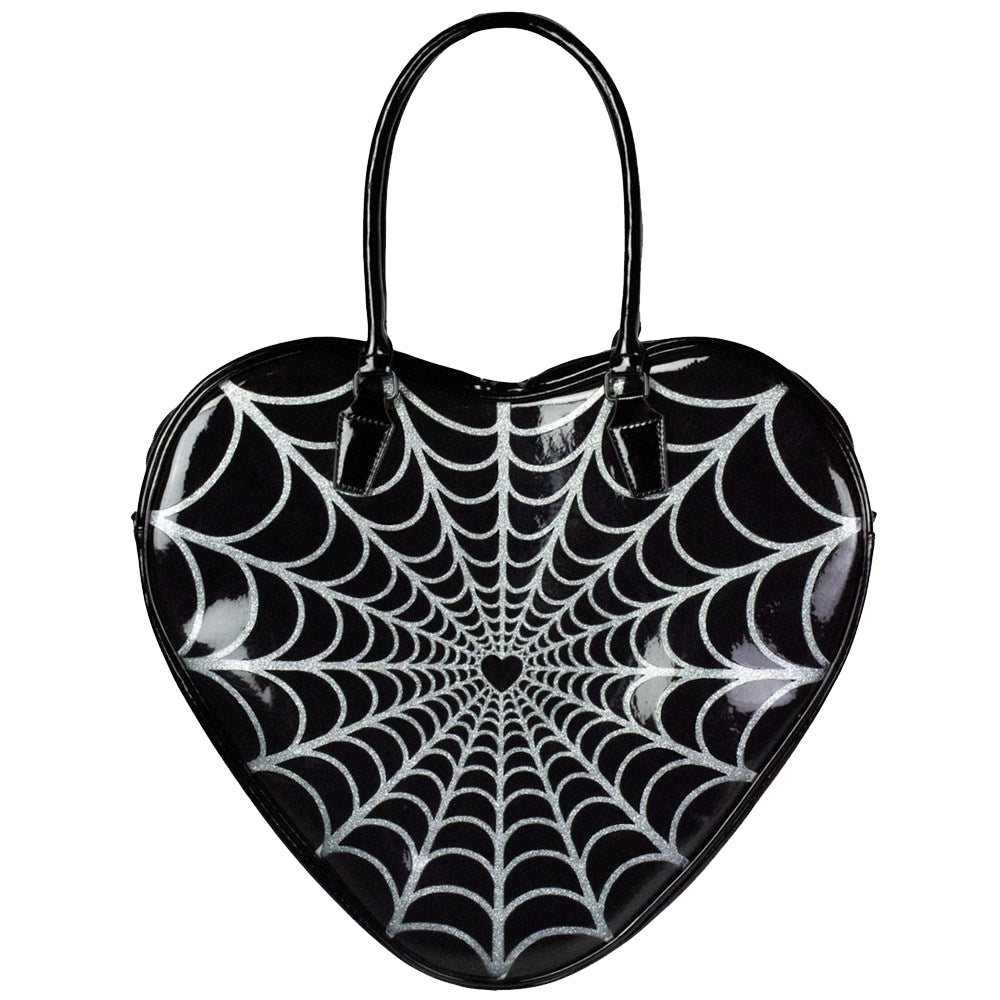 Spiderweb Sparkle Heart Bag