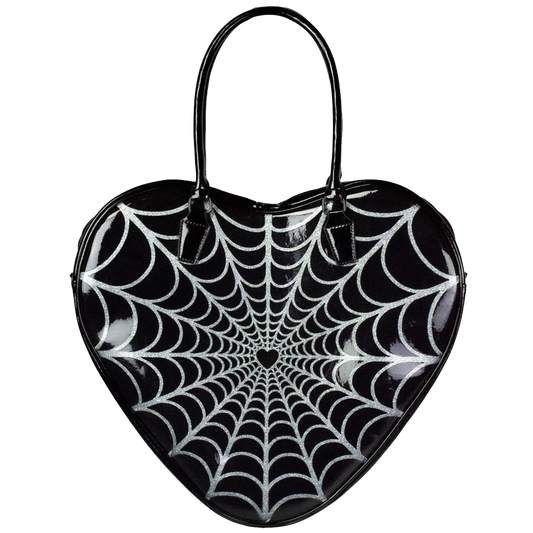 Spiderweb Sparkle Heart Bag