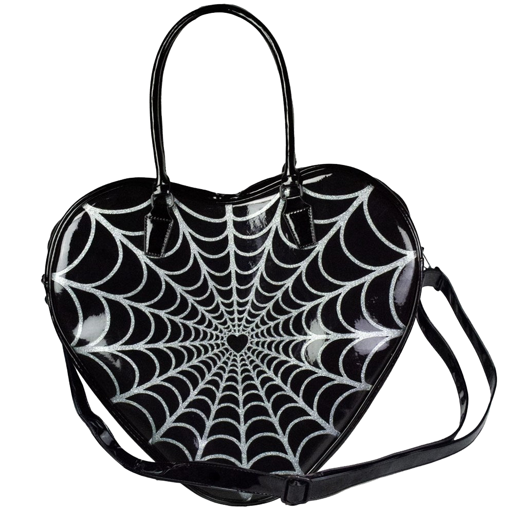 Spiderweb Sparkle Heart Bag