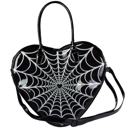 Spiderweb Sparkle Heart Bag