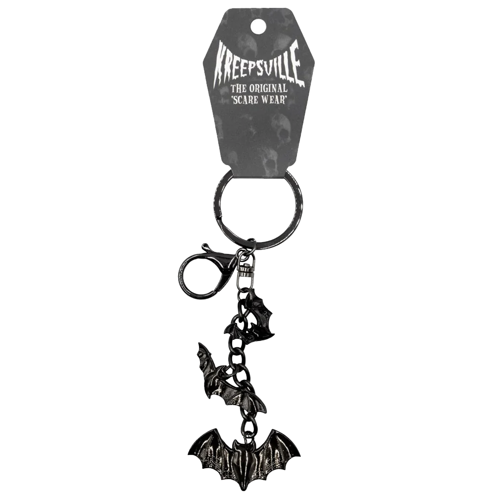 Flying Bats Charm Keychain