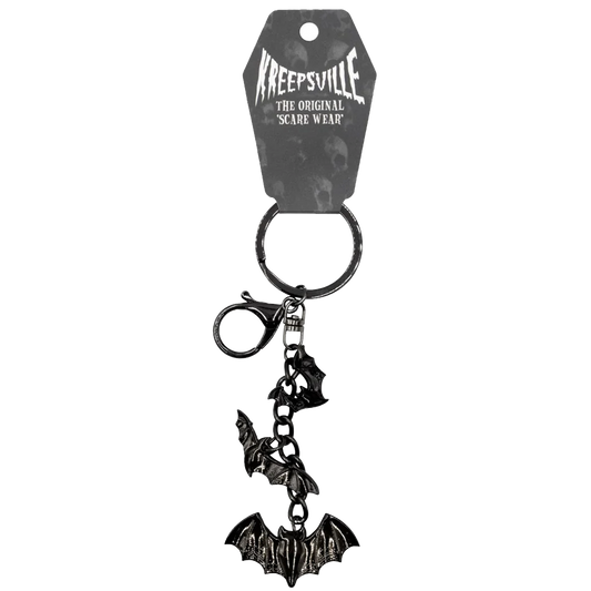 Flying Bats Charm Keychain