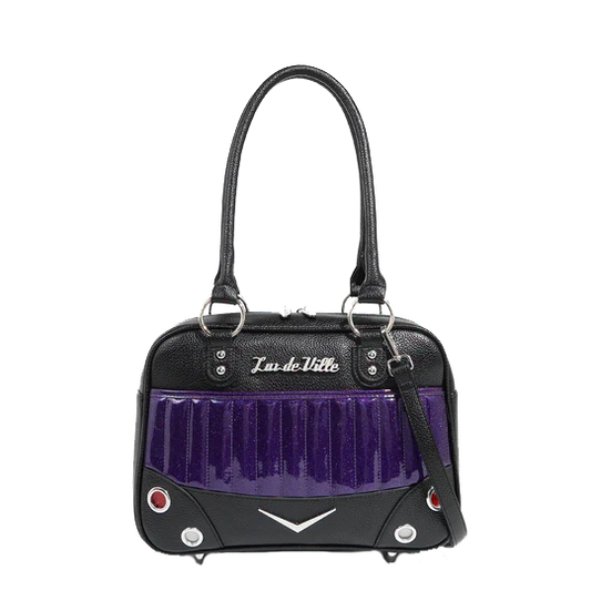 Black and Poisonous Purple Sparkle Hotrod Tote medium