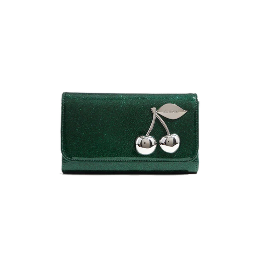 VENUS GREEN SPARKLE WILD CHERRY WALLET