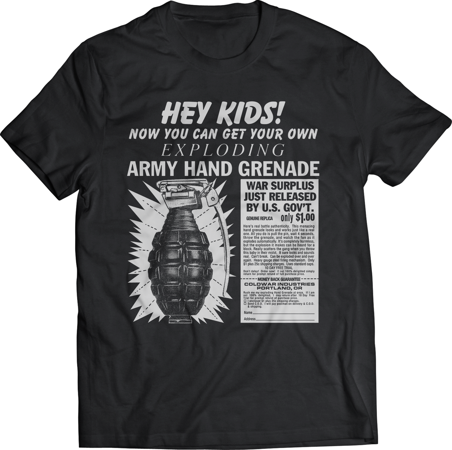 HAND GRENADE FOR KIDS T-SHIRT