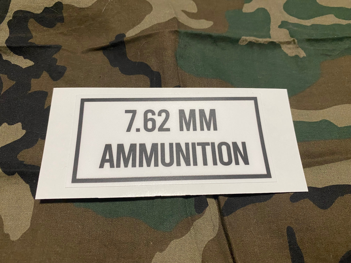 7.62 AMMUNITION DECAL