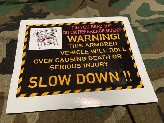 ARMORED VEHICLE ROLLOVER DECAL (5 TON)