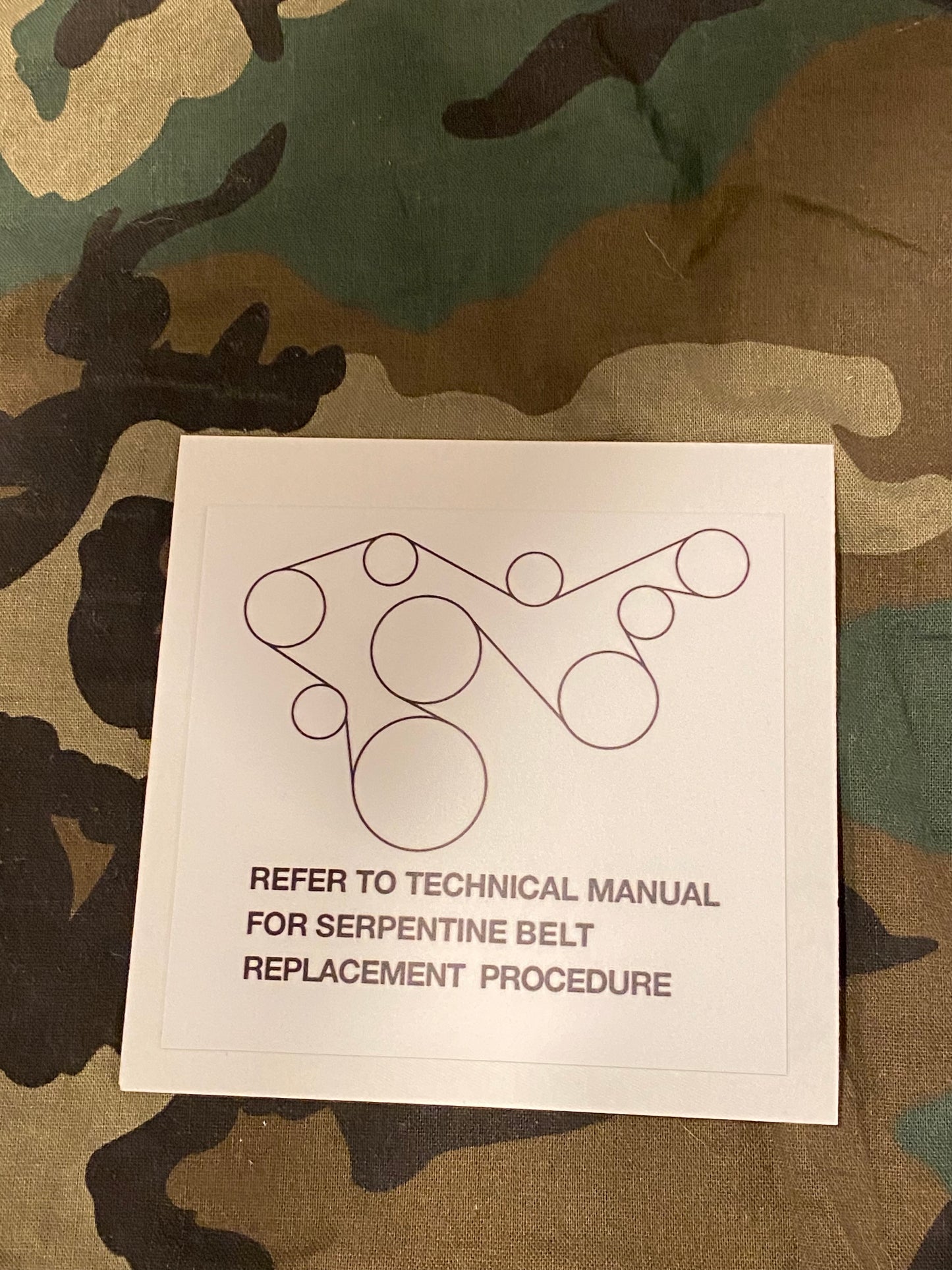 HMMWV SERPENTINE BELT DECAL