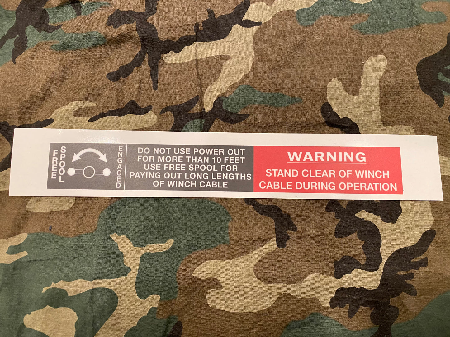 GMV WINCH DECAL, ALSO M1165, M1025A2